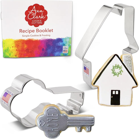 Real Estate Cookie Cutters 2-Pc. Set Made in USA by Ann Clark, House, Key...