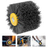 Abrasive Nylon Wire Drawing Wheel Drum Brushes, 320 Grit 120x100mm Wheel Drum Burnishing Tool Polishing Brush Wooden Wheels for Wood Furniture Wor...