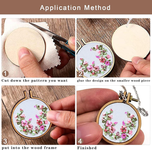 ZOCONE 10 Pack Mini Embroidery Hoops - Small Round & Oval Wood Hoops for DIY Embroidery Projects...