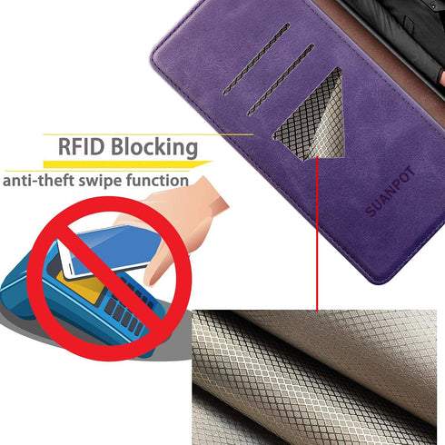 SUANPOT for Moto G Power 2021 with RFID Blocking Leather Wallet case Credit Card Holder, Flip Folio Book Phone case Shockproof Cover for Women Men...