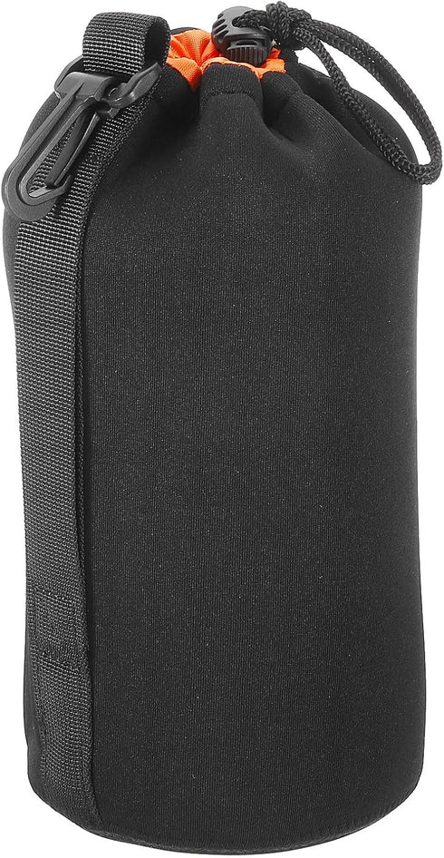 PATIKIL Camera Lens Bag, 3.9" IDx9.8 H Drawstring Lens Pouch with Thick Protective Neoprene, Lens Case for DSLR Camera Lens, Water Coffee Cups, Bl...