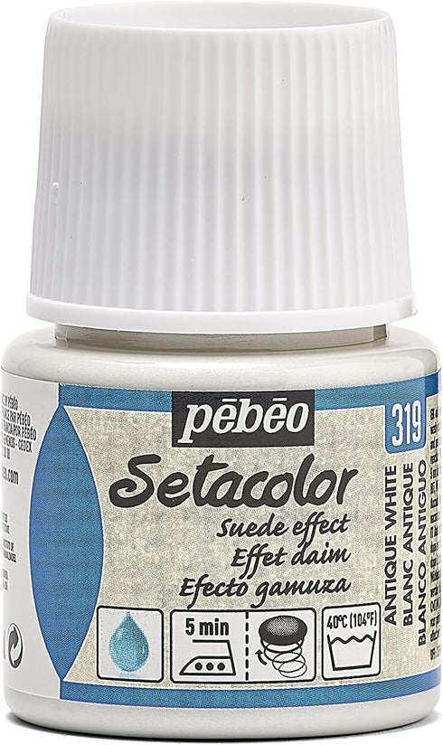 Pebeo Suede Effect Setacolor Fabric Paint, 45ml, Antique White...