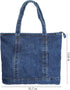 Denim Tote Bag Casual Style Lightweight Classic Retro Travel Shopper Shoulder Handbag...