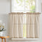 Vangao Stripe Farmhouse Kitchen Curtains 24 Inch Length Linen Blend Cafe Curtains Tickingstripe Tier Drapes Pinstripe Semi-Sheer Small Window Trea...