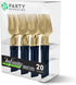 Party Bargains Disposable Plastic Navy Gold Salad Forks, Infinity Modern Design Utensils, 20 Pack...