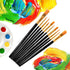 6 Pack 60 Pcs Black Paint Brushes Set, Nylon Hair Detail Brush, Suitable for Painting Studio or School, Oil Brushes, Watercolor Brushes, Artist Br...
