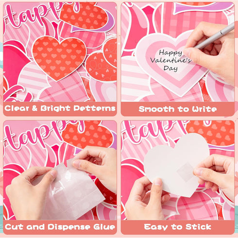 Summer Umbrella Heart Cutouts - 102Pcs Happy Valentine's Day Love Flowers Chocolate Bulletin Board Cutouts Classroom Decoration Umbrella Heart Tri...