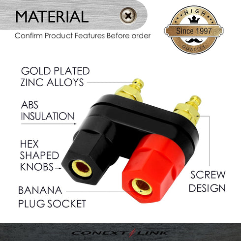Conext Link 2 pcs Speaker Amplifier Terminal Binding Post Dual 2 Way Banana Plug Jack ?16906?...
