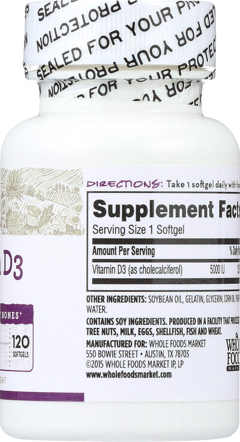 365 Everyday Value, Vitamin D3 5000 IU, 120 ct...