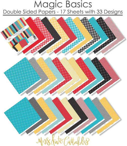 Pattern Paper Pack - Magic Basics - For Disney - 17 Double-Sided 12"x12" Collection Includes 34 Patterns - Scrapbooking Card Making Crafting - by ...