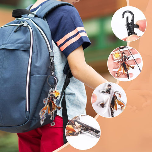 UTIEHD GI Character keychain set, 3pcs Acrylic Figure Keychains Anime Merch Keyring...