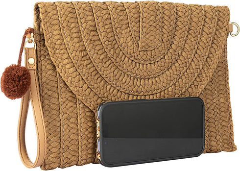 YYW Womens Straw Clutch Summer Evening Handbag Beach Purse Woven Straw Bag Envelope Clutch...
