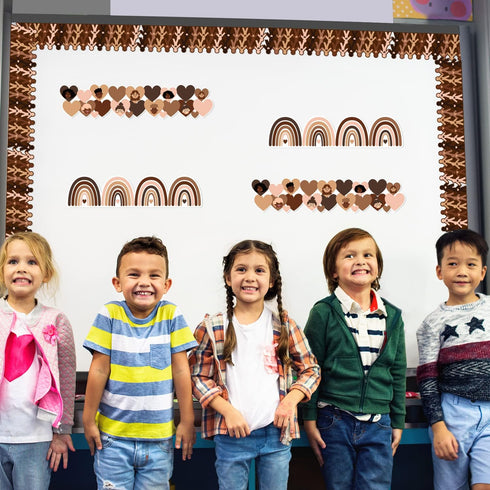 82ft Back to School Diversity Bulletin Board Borders Set Equality Growth Skin Tone Hands Hearts Border Trim for School Classroom Sunday School Off...