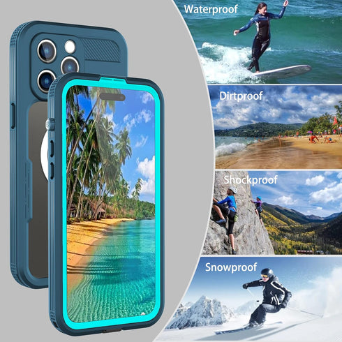 iPhone 14 Pro Max Case Compatible with MagSafe,Magnetic Waterproof DropProof DirtProof Snowproof Anti-Scratch Heavy Duty Protection Built in Scree...