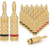 WGGE WG-3333 24k Gold Plated Speaker Banana Plugs-Closed Screw Type (12 Pairs (24 Plugs))...