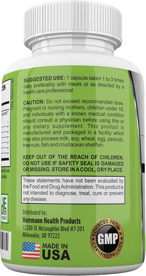 Probiotics by Herrmann Health Products | Probiotic for Men and Women | High Potency 7 Strain Formula | 5.75 Billion Organisms per Capsule | Non-GM...