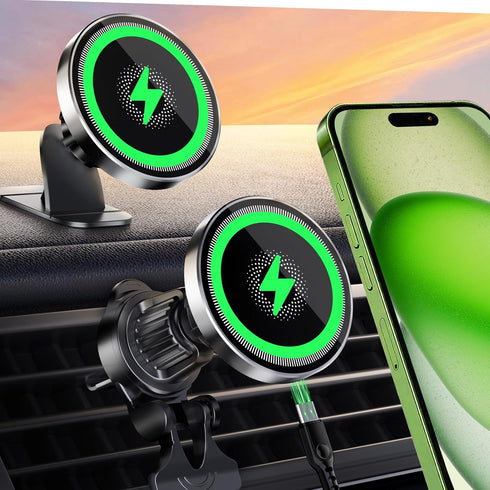 for Magsafe Car Mount Charger,15W Magnetic Wireless Car Charger Mount for iPhone 15 Pro Max Plus 14 13 12?Fast Charging Mount for Magsafe Car Phon...