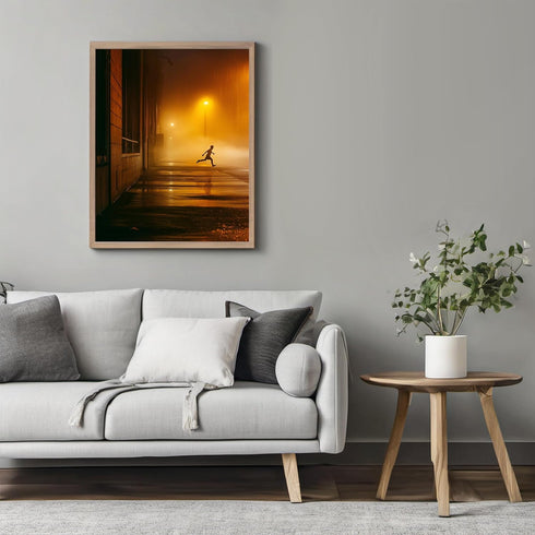 Posterizer 1 pcs-kid playing outside in the rain-poster for football soccer fans -2-Sports & Hobby Art Gifts for sports fans Decor for Home & Offi...