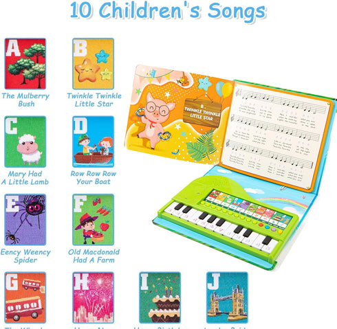 Longfypeng Piano Book Toddler Toys Educational Music Keyboard Piano Toys, Musical Instruments Toys Present for Kids Ages 3 4 5 6 Year Old Boy and ...