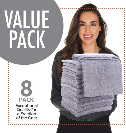 8 Pack Burp Cloths for Baby - 20" by 10" Ultra Absorbent Burping Cloth, Hand Washcloths, Newborn Towel - Milk Spit Up Rags - Burpy Cloths for Unis...