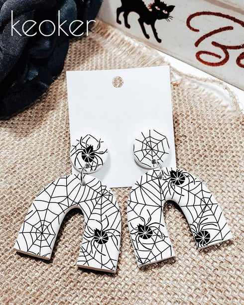 KEOKER Halloween Silk Screen for Polymer Clay, 6 PCS Fall Silk Screen Stencils for Polymer Clay on Clay & Other Jewelry Clay Earrings Decoration, ...