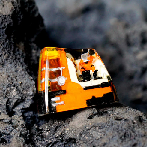 Astronaut on Space Ship Artisan Keycap Orange Astronaut Compartment Cabin Keycaps Galaxy Spacebar Keycaps Cherry MX Keycaps Mechanical Keyboard fo...