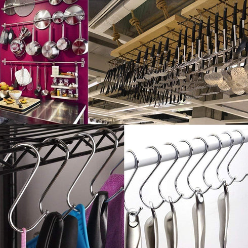 10 Pack 4.7 Inches Extra Large S Shape Hooks Heavy-Duty Metal Hanging Hooks Apply Kitchenware Bathroom Utensils Plants Towels Gardening Multiple u...