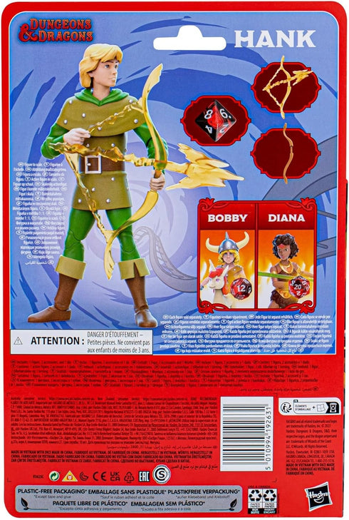 Dungeons & Dragons Cartoon Classics 6-Inch-Scale Hank The Ranger Action Figure, D&D 80s Cartoon, includes d8 from Exclusive D&D Dice Set...