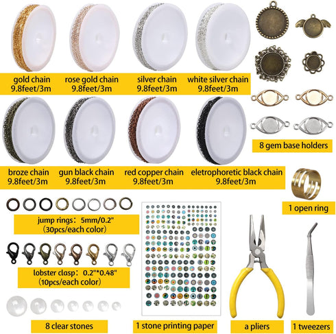 80 Feet Chains for Jewelry Making, 1.5 mm Necklace Jewelry Making Chains Kit, Small Chain with Jump Rings, Lobster Clasps and Time Gems for DIY Ne...