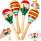 JOYIN 4 PCS Cinco De Mayo 7.6" Wooden Maracas for Kids, Maraca Magic, Wooden Rattle Noisemaker for Mexican Fiesta Party Favors, Musical Fun Partie...
