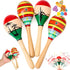 JOYIN 4 PCS Cinco De Mayo 7.6" Wooden Maracas for Kids, Maraca Magic, Wooden Rattle Noisemaker for Mexican Fiesta Party Favors, Musical Fun Partie...