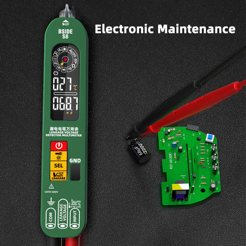 BSIDE Smart Digital Multimeter Rechargeable Electrical Voltage Tester, Voltage Leakage and Environment Temperature Test, Measures Capacitance Diod...