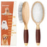 Dog Brush, Pin Brush for Dogs, 27mm Extra Long Pin Brush, Dog Grooming Brush for Shedding, Dog Brush for Long Haired Dogs - Beech Wood Material, N...