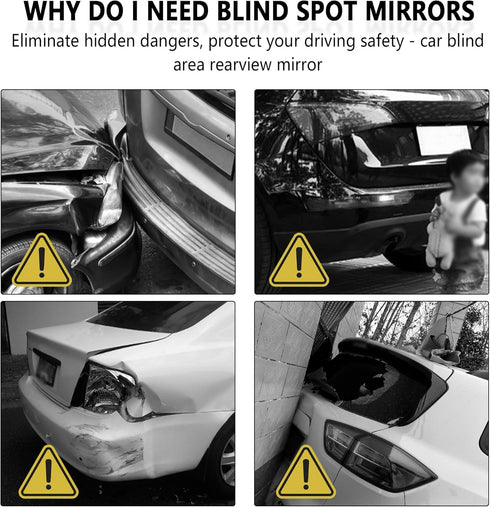 2PCS Car Blind Spot Mirror,360° Rotatable HD Wide Angle Convex Mirror for See Blind Area,Universal Car Accessories Frameless Blindspot Mirror for ...