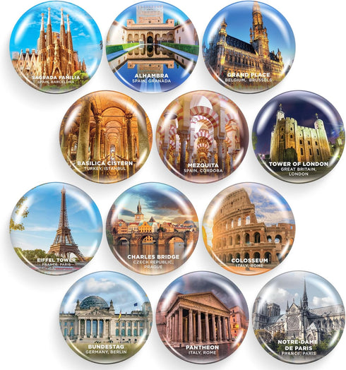 Stylish Fridge Magnets in 25 Unique Multipack Themes - Glass Design, Perfect for Organization, Lockers, & More...