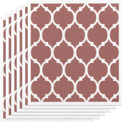 Fintale Swedish Dishcloths for Kitchen, 6 Pack Papaya Reusable Paper Towels, Washable Cellulose Sponge Cloth, Absorbent Quick Drying Dish Towels, ...