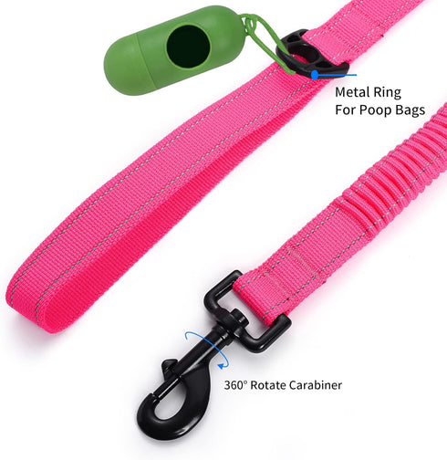 Mile High Life | Bungee Dog Leash | Gentle Pull Training Lead | Soft Comfort Texture | 3-5 Feet | for Dogs/Cats Under 20 lb (Pink)...