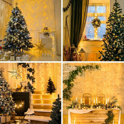 suddus Curtain Lights for Bedroom, 200 Led Hanging String Light Outdoor, Fairy Curtain Lights Indoor for Christmas, Dorm, Wall, Backdrop, Window, ...