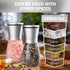 HOME EC Original Stainless Steel Salt or Pepper Grinder 1pk - Adjustable Ceramic Sea Salt Grinder or Pepper Mill - Tall Glass Spice Shaker - Spice...