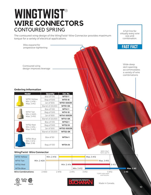 IDEAL Electrical 773312 WingTwist Wire Connector, Assorted, (25/Bag)...