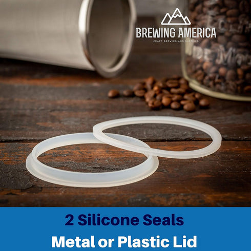 Cold Brew Filter for Mason Jar Wide Mouth Coffee Maker, UPGRADED Stainless Steel Mesh with 2 Silicone Seals (1 Quart 32 Ounces)...