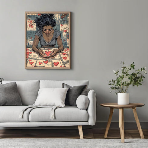 Posterizer 1 pcs-cute Valentine's day poster-heart in hand-Romantic Art-Holiday Poster Collection-Gift for Couples boyfriend girlfriend Husband Wi...