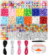 Dowsabel Bracelet Making Kit, Beads for Bracelets Making Pony Beads Polymer Clay Beads Smile Face Beads Letter Beads for Jewelry Making, DIY Arts ...
