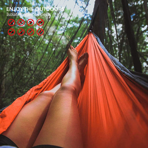 TOBWOLF Camping Hammock Net, Lightweight Outdoor Mosquito Net, 360 Degree Protection Polyester Netting with Dual Sided Zipper & Rope & Storage Bag...