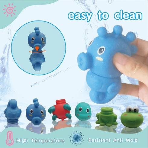 Mold Free Bath Toys for Kids Ages 1-3, Infant Toddlers Bath Squirter Toys 6 - 12- 18 Months- Baby Bath Time Bathtub Water Pool Summers Toys(Animal...
