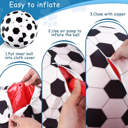 Juome Herding Ball for Dogs, 10" Dog Herding Balls with Soccer Cloth Cover Hand Pump, Interactive Dog Toys for Small & Medium Dogs...