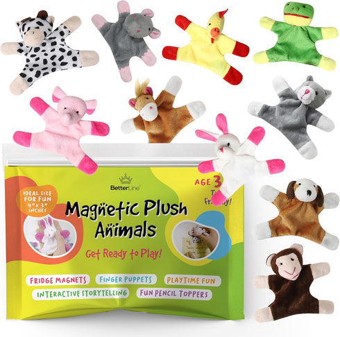 Animal Magnets Toy Set for Refrigerator, Fridge and Board Magnets, Plush Animal Toys (10-Piece Set)...