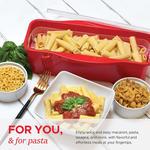 Tafura Microwave Pasta Cooker with Double Straining System, Microwavable Spaghetti Cooker with Drainer, Christmas Dorm Gift, Fast Pasta Boat with ...