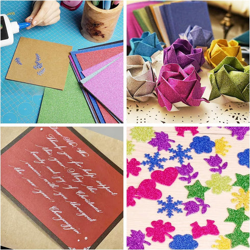 20 Sheets Pink Glitter Cardstock 8.5 x 11 Inches, Heavyweight 250gsm Premium Sparkling Card Stock Paper for Card Making DIY Craft Party Decoration...