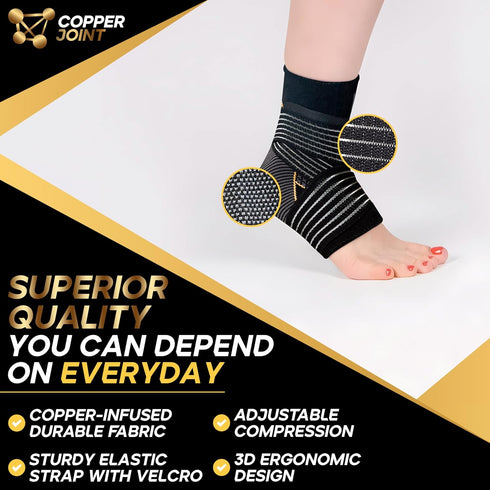 Copperfit Compression Ankle Brace for Women Support, Durable Design Foot and Ankle Support for Women & Men Ideal to Support for Sports, Running, C...
